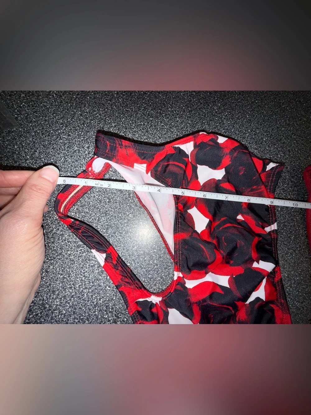 Kandi Kouture Red Floral One-Shoulder Dance Leotard Size Teen X-Small (0/2)